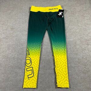 NWT Oregon Ducks Athletic Leggings Womens Size Medium Green Yellow